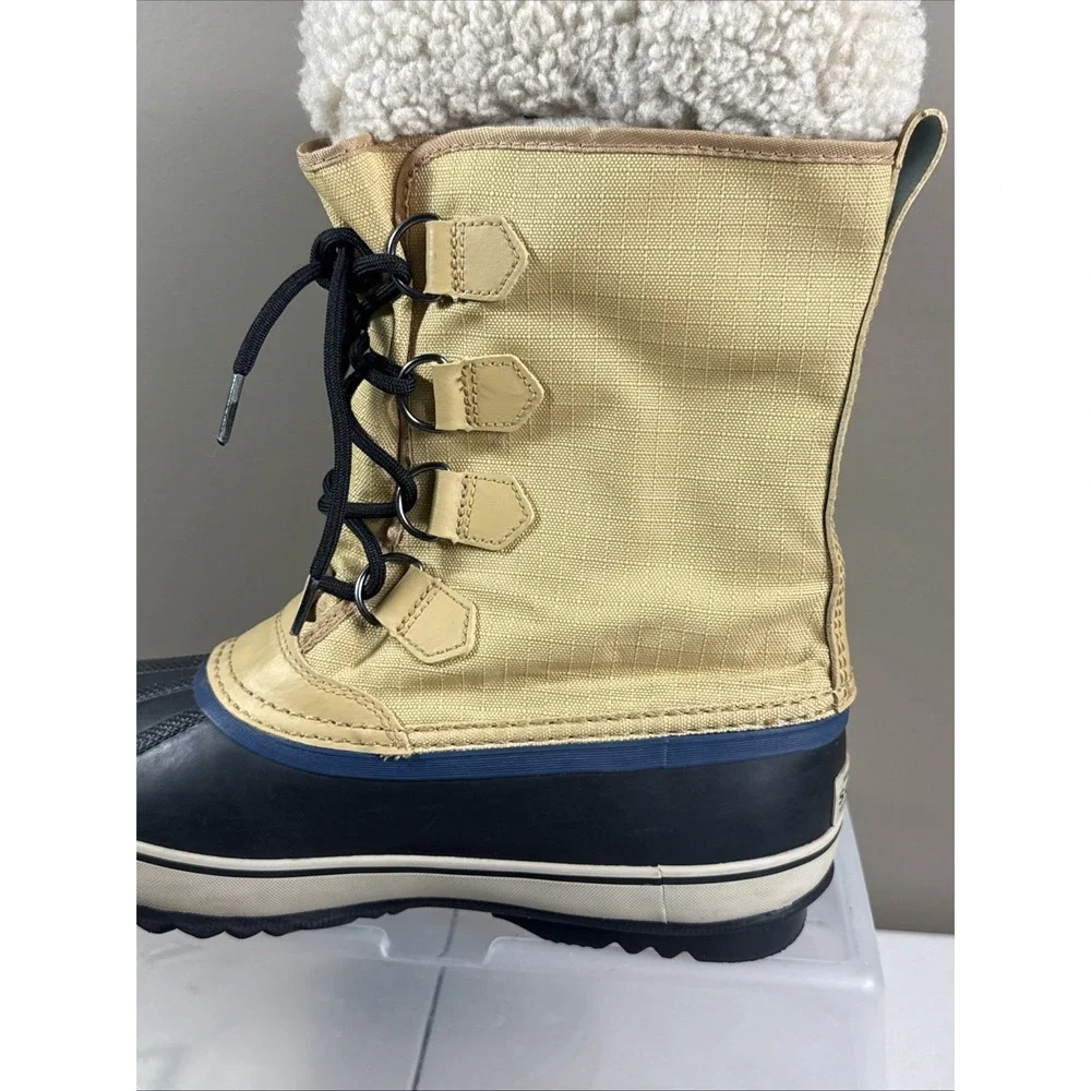Sorel 1964 Pac‎ Nylon Waterproof Winter Snow Boot Men US 9 Tan/Black WORN ONCE!